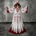 Women's Gothic Blood‐splash Hooded Priestess Robe – Halloween Costume