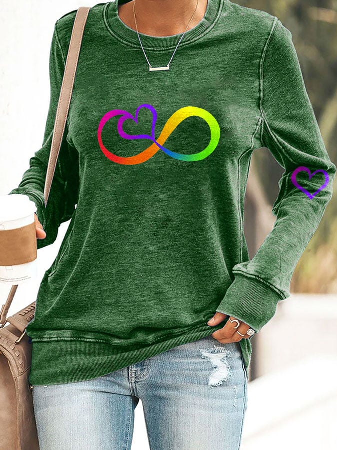 Autism Infinity Love Print Sweatshirt