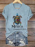 Women's Gulf of Mexico Print V-Neck T-Shirt