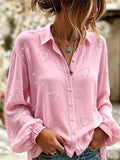 Women's Casual Hot Stamping Heart-Shaped Shirt