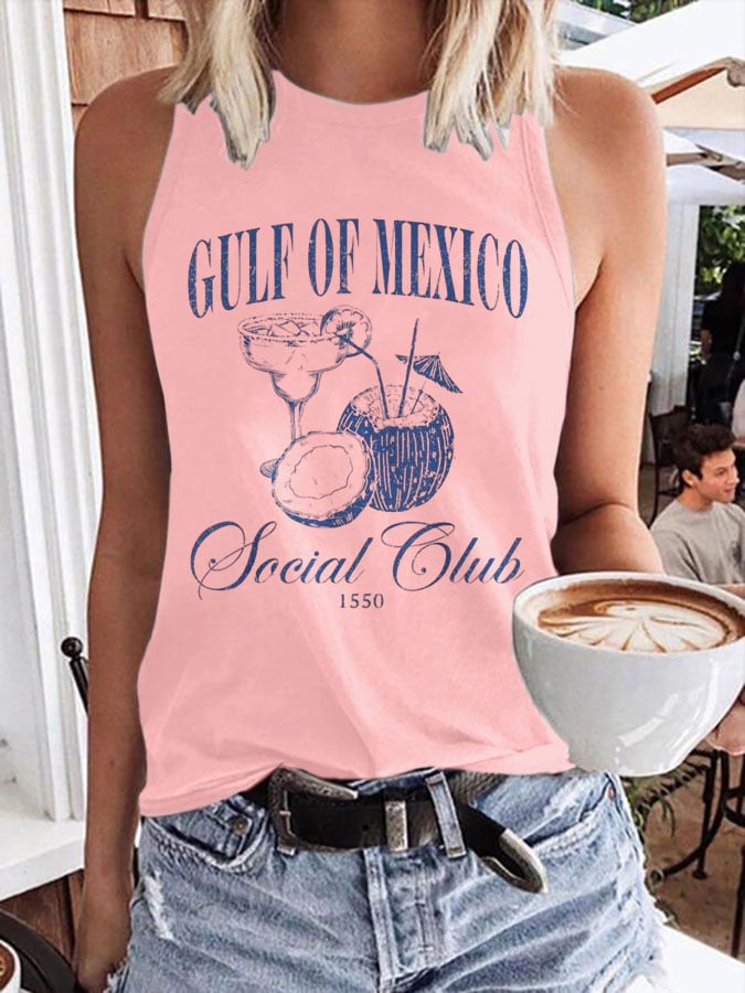 Women's Gulf Of Mexico Print Transfer Casual Vest