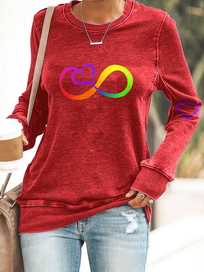 Autism Infinity Love Print Sweatshirt