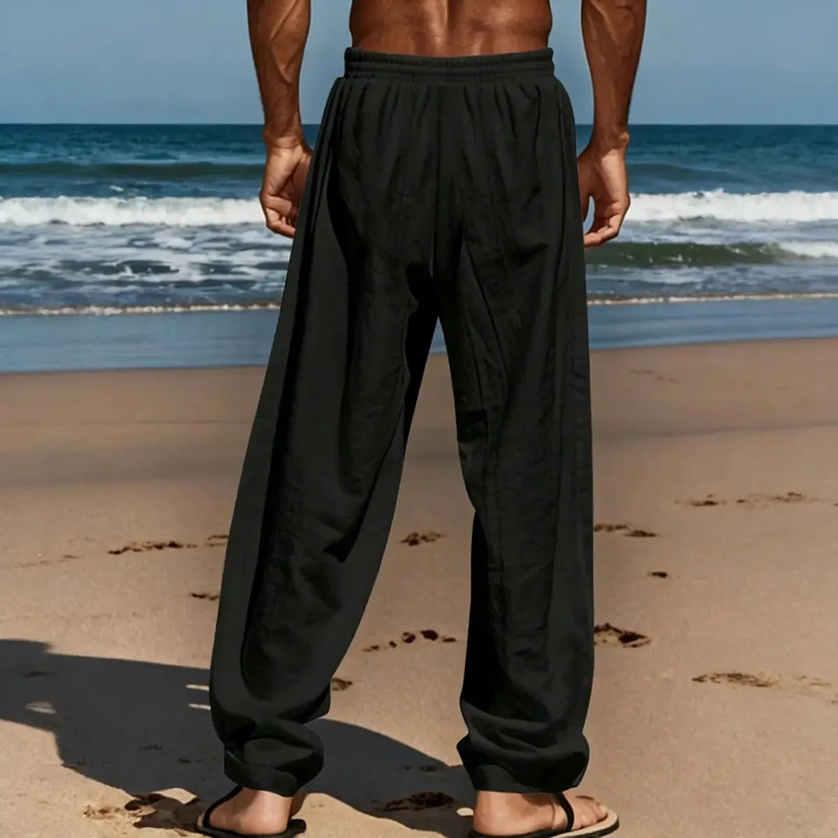 Men's Casual Trousers Summer Casual Linen Style Pants