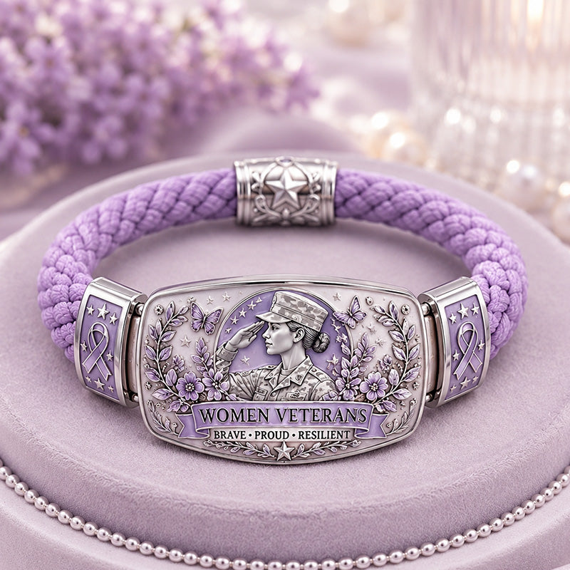 Women Veteran Proud Veteran  Commemorative Bracelet