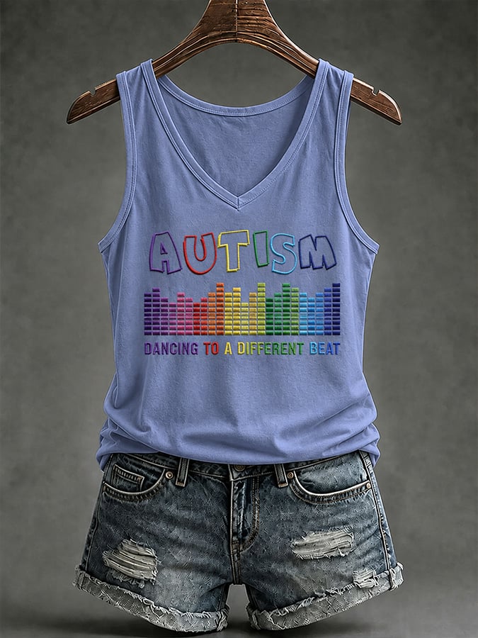 Women'S Autism Awareness Print Casual Top