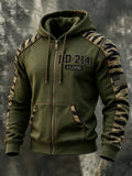Men's Veteran Pride DD-214 Printed Zip-Up Hoodie