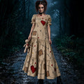 Women's Halloween Voodoo Doll Cosplay Maxi Dress