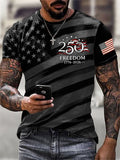 Men's USA 1776-2026 Freedom Printed Casual T-shirt