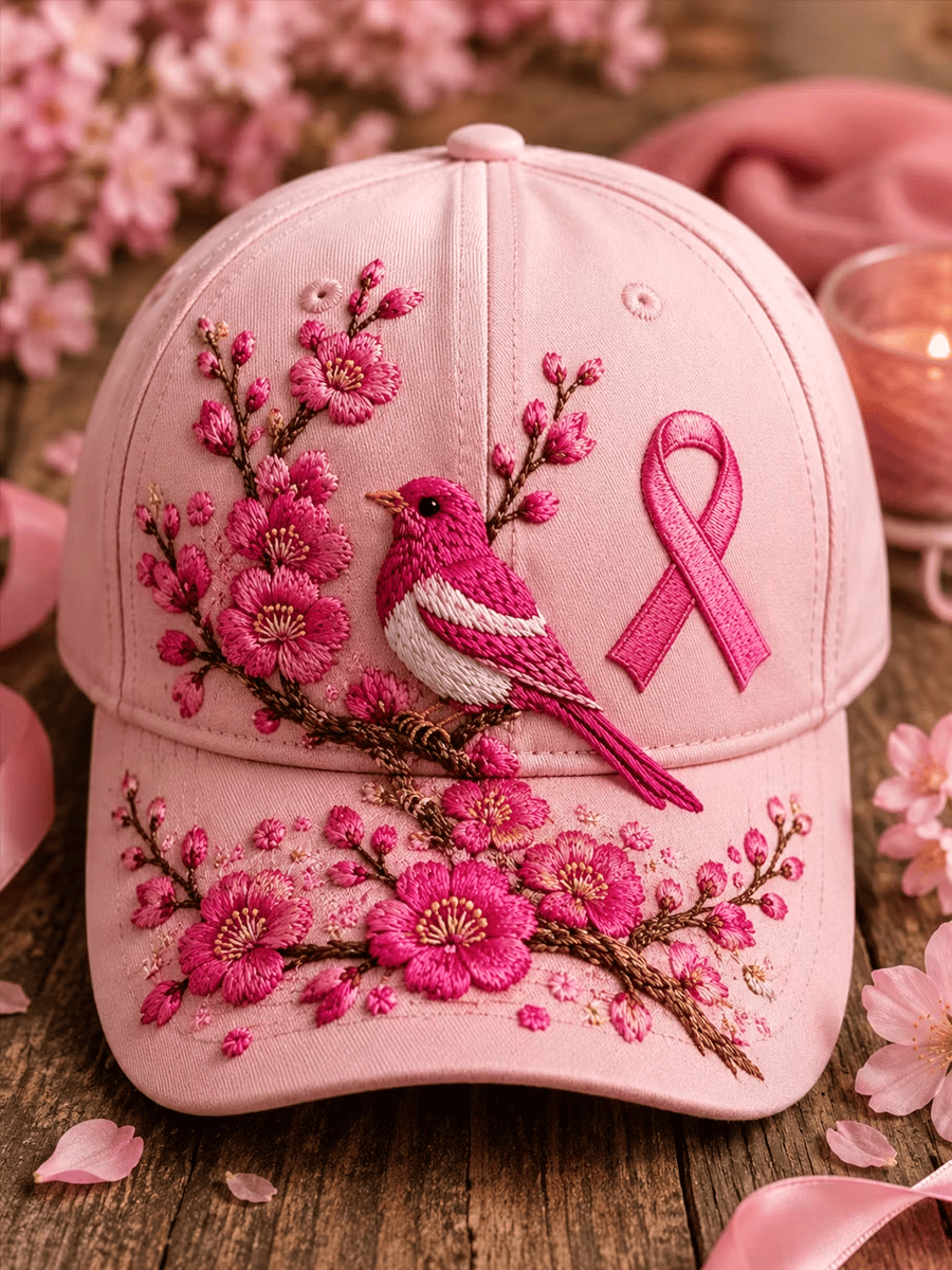 Pink October Breast Cancer Awareness Art Print Baseball Cap