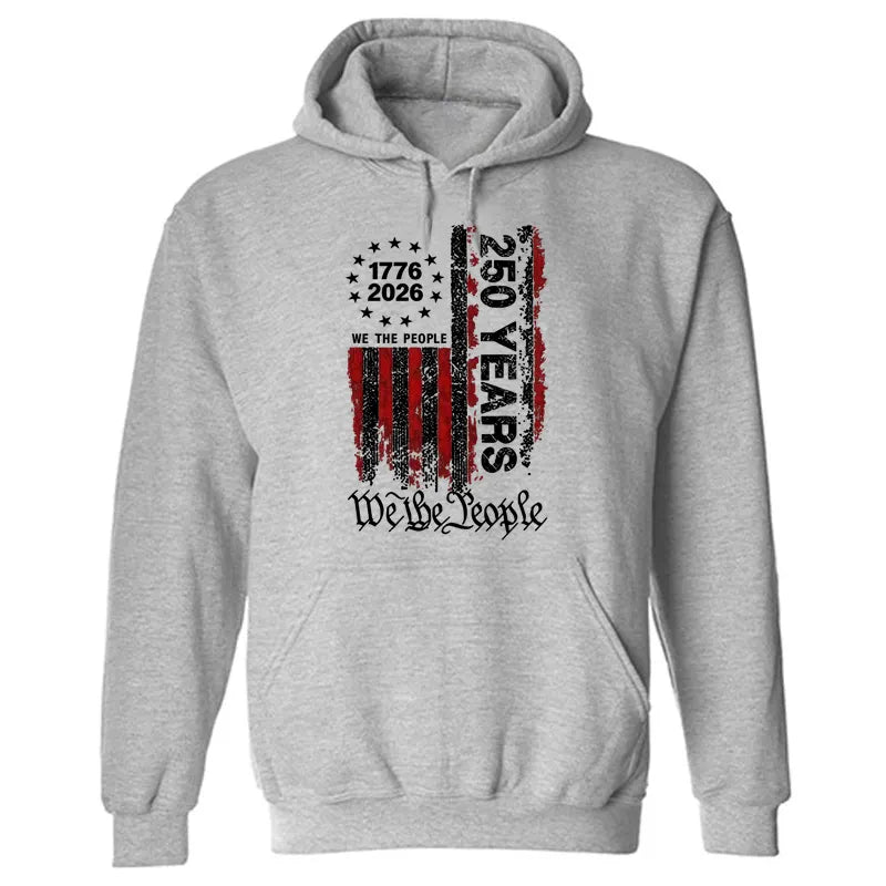 250 Anniversary USA Shirts Mens 250th American Flag Cotton Hooded Sweatshirt