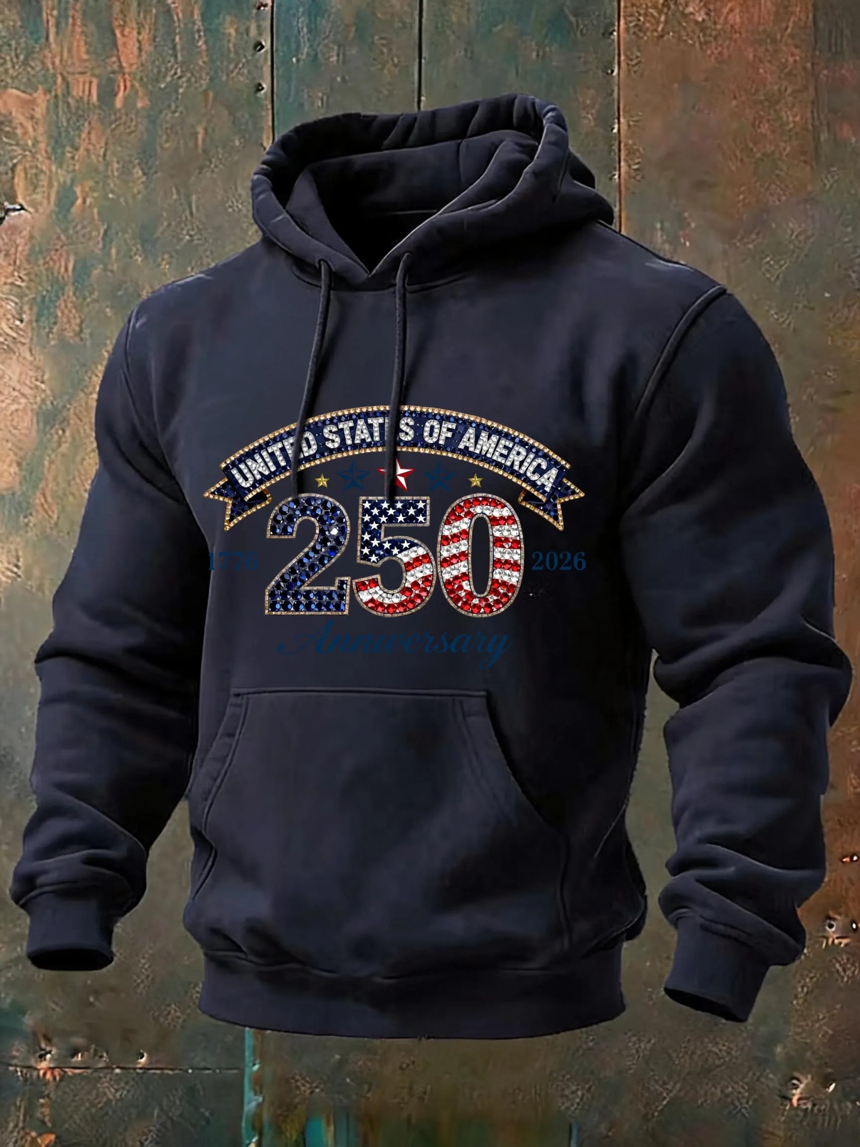 Independence Day Printed Cotton Hoodie