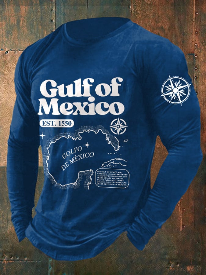 Men's Gulf Of Mexico Print Long Sleeve Top