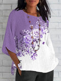 Women's Alzheimer's Purple Floral Casual Top