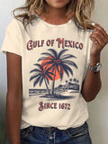 Women's Fashion Gulf of Mexico Printed Casual T-Shirt