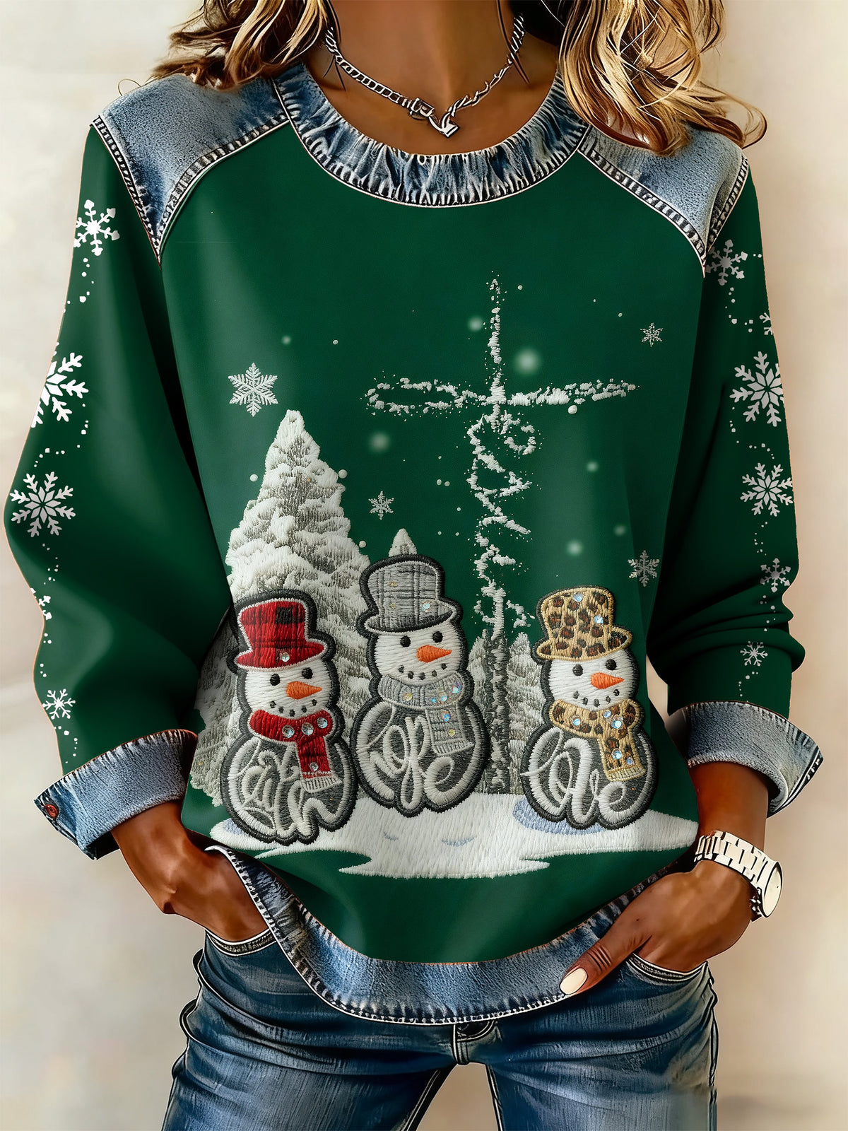 Women's Christmas Retro Print Casual Sweatshirt