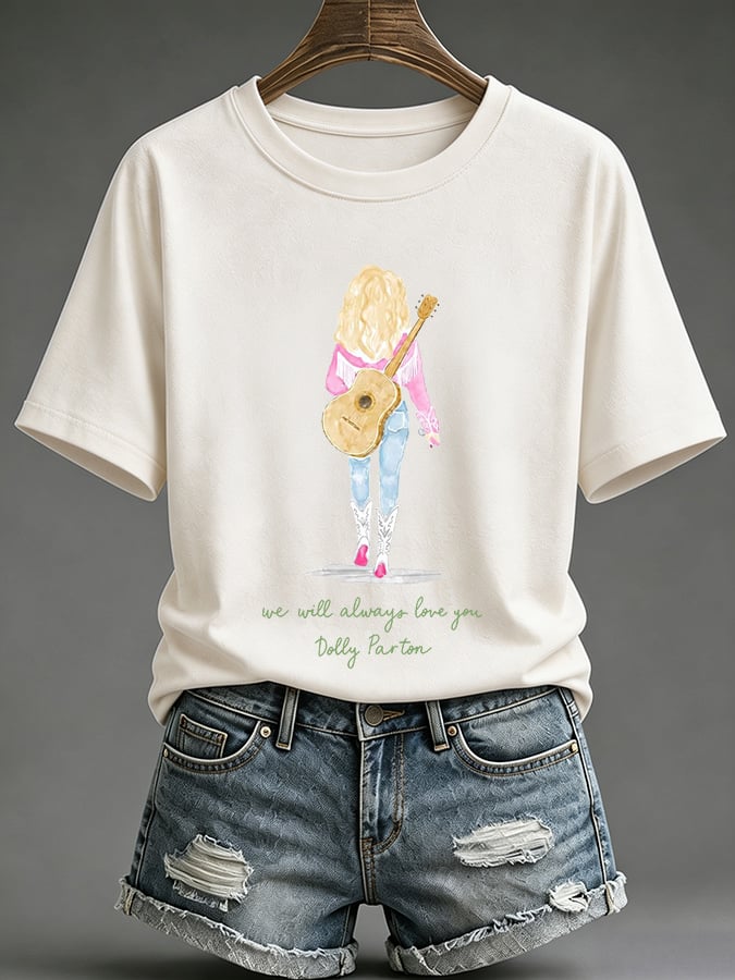 Retro We Will Always Love You Print T-Shirt