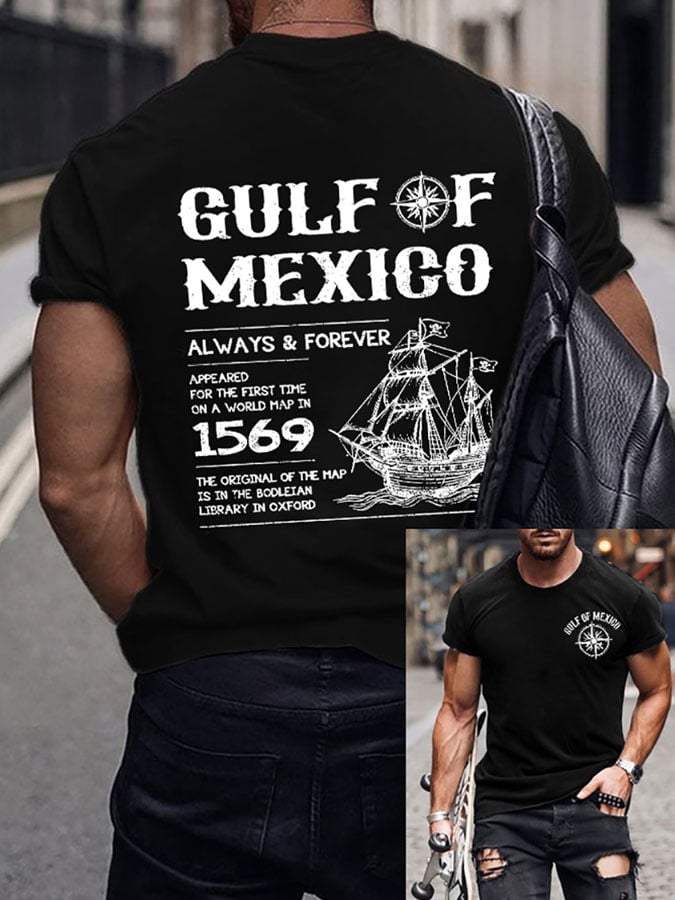 Men's Gulf Of Mexico Printed Round Neck T-Shirt