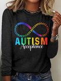 Women's Autism Print Long Sleeve T-Shirt