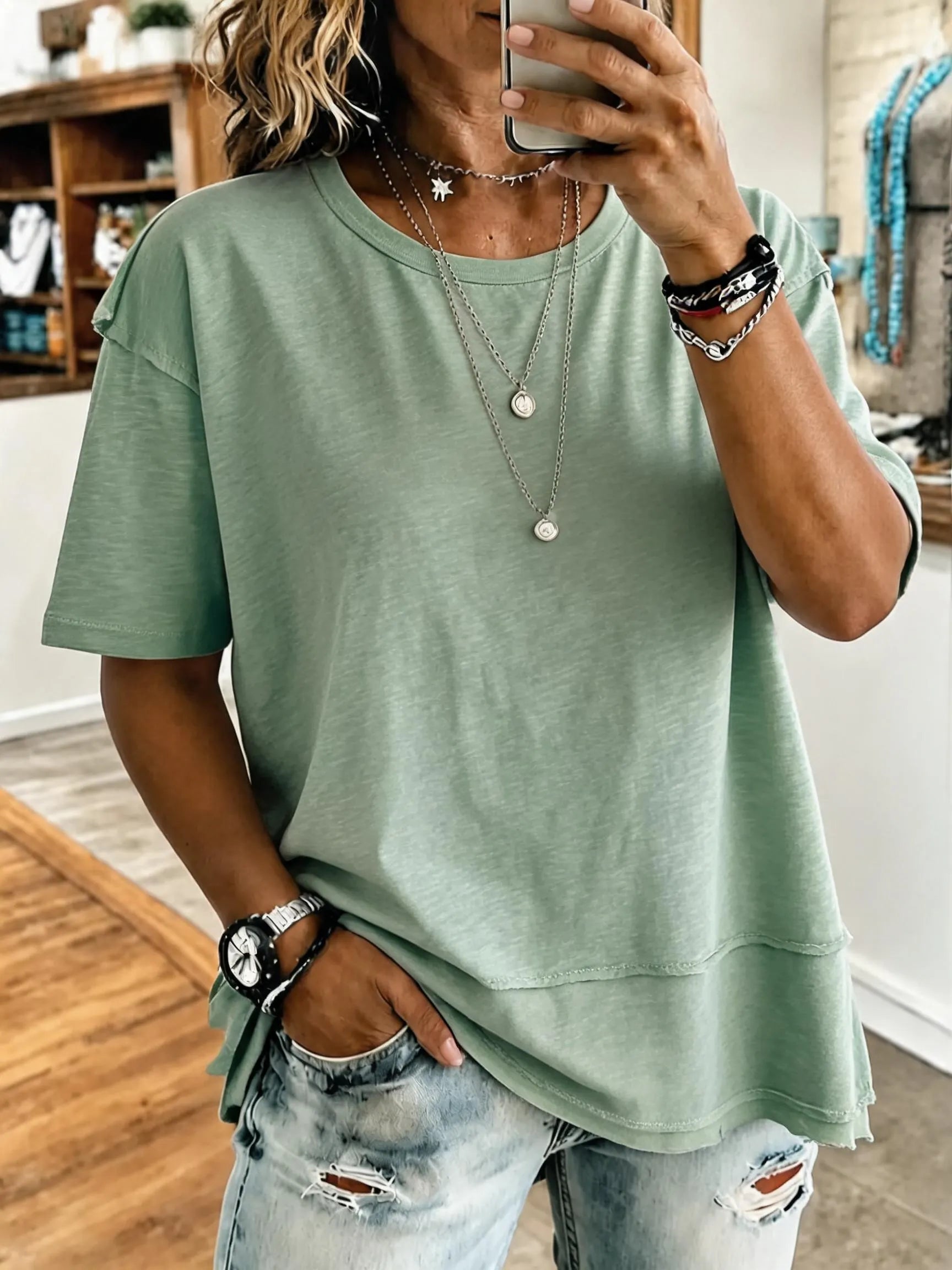 Textured Slub Short Sleeve Tee