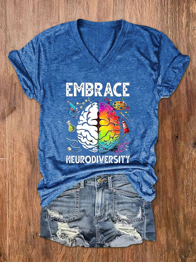 Women's Embrace Neurodiversity V-Neck T-Shirt