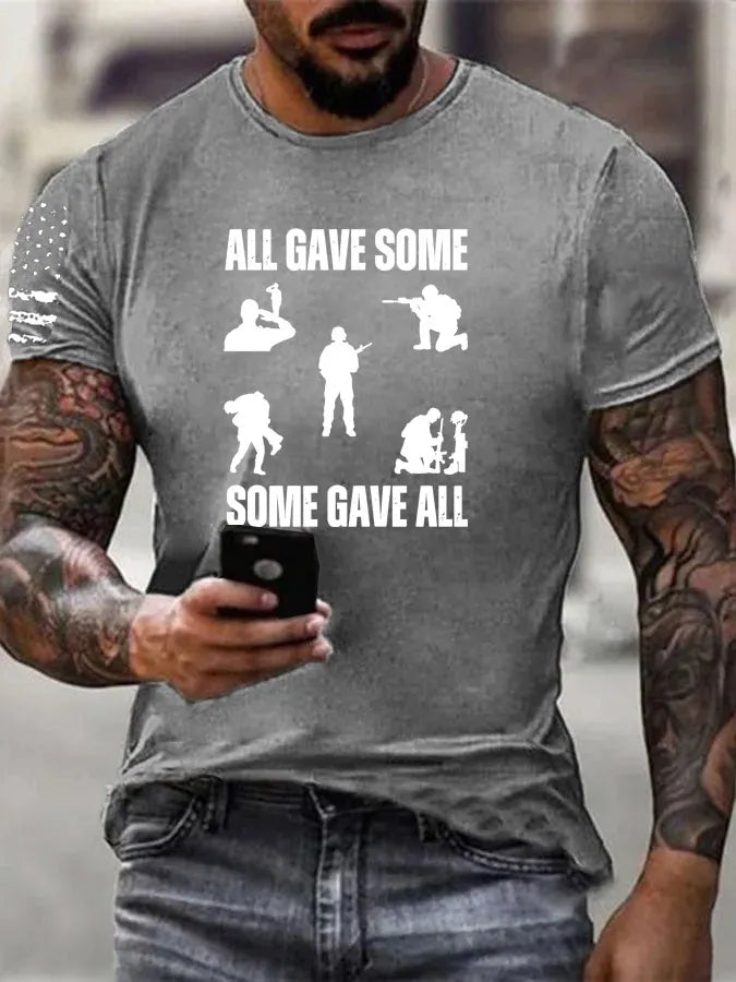 All Gave Some Some Gave All Pattern 100% Cotton T-Shirt
