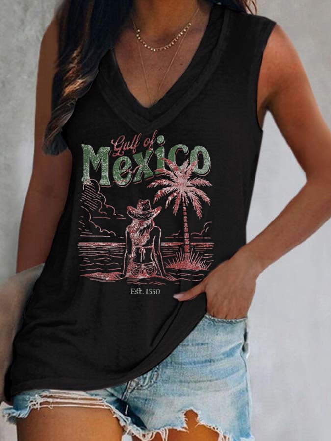 Women's Gulf of Mexico Print Casual Vest