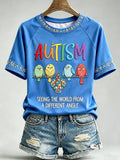 Women's Autism-Themed Casual Print Top