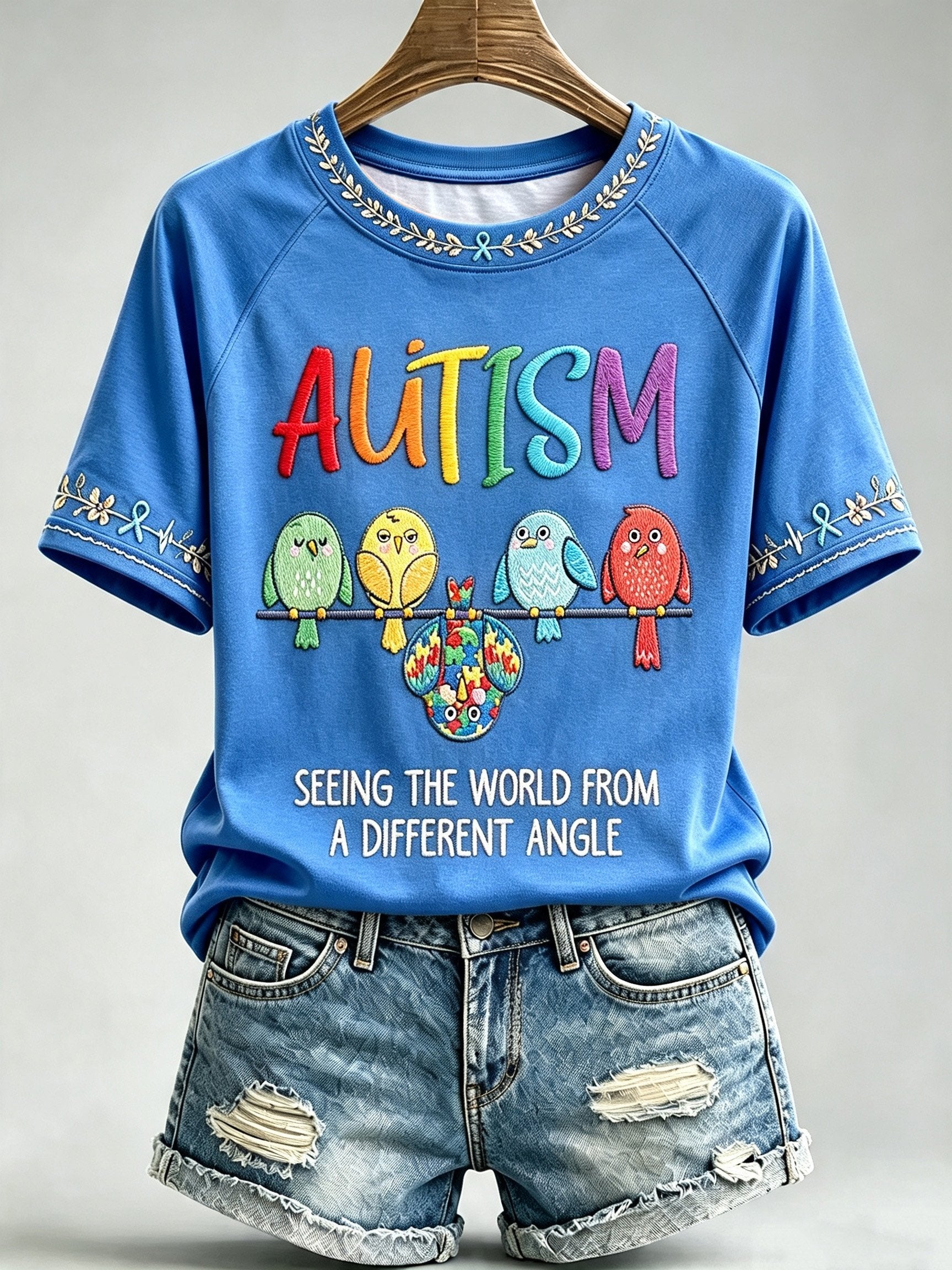 Women's Autism-Themed Casual Print Top