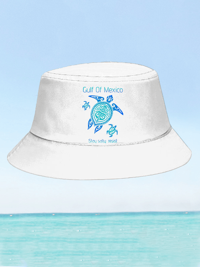 Unisex Gulf Of Mexico Printed Bucket Hat