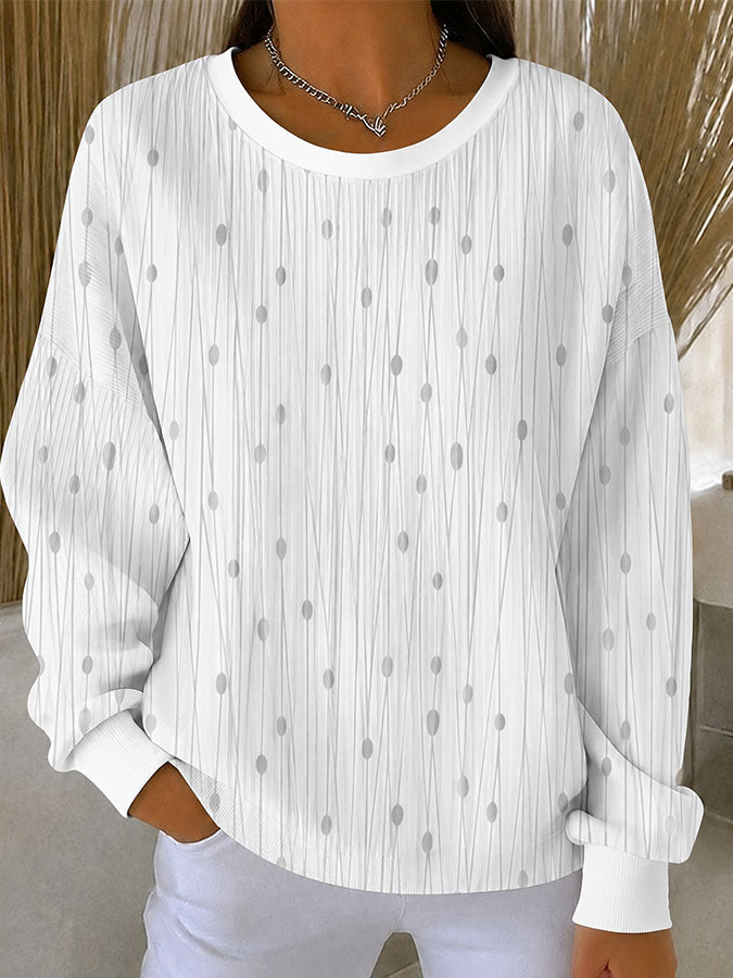 Women'S Breast Cancer Promotional Print Casual Waffle Sweatshirt