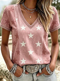 Women's Western-style Retro Print Top
