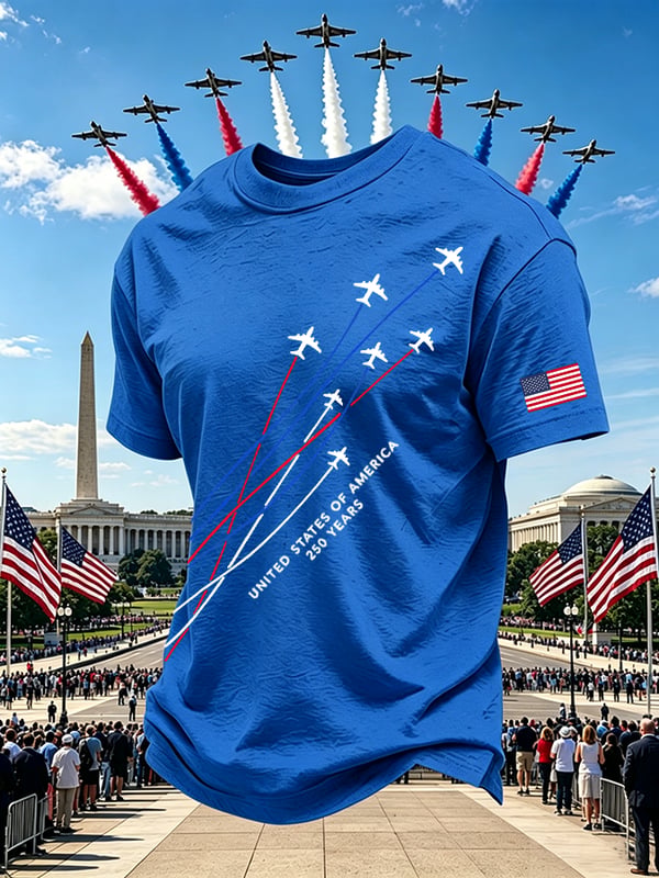 United States Of America 250 Years Pattern 100% Cotton T-Shirt