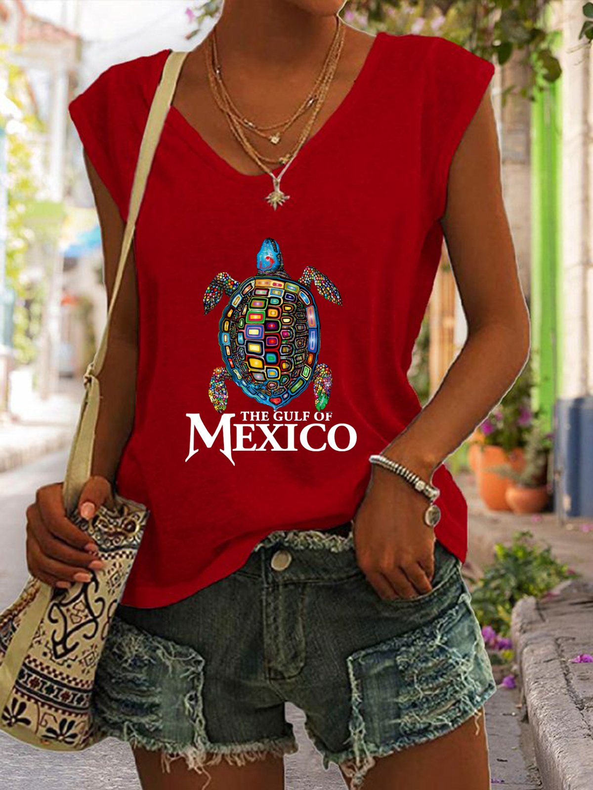 Women's Gulf Of Mexico Print Casual Vest