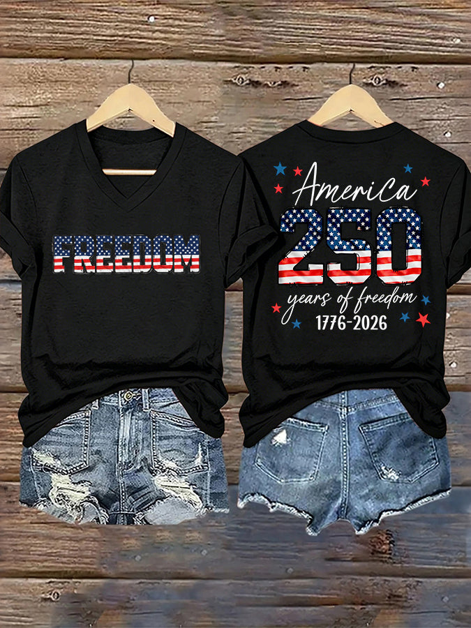 Women's U.S. Founding 250th Anniversary V-Neck T-Shirt