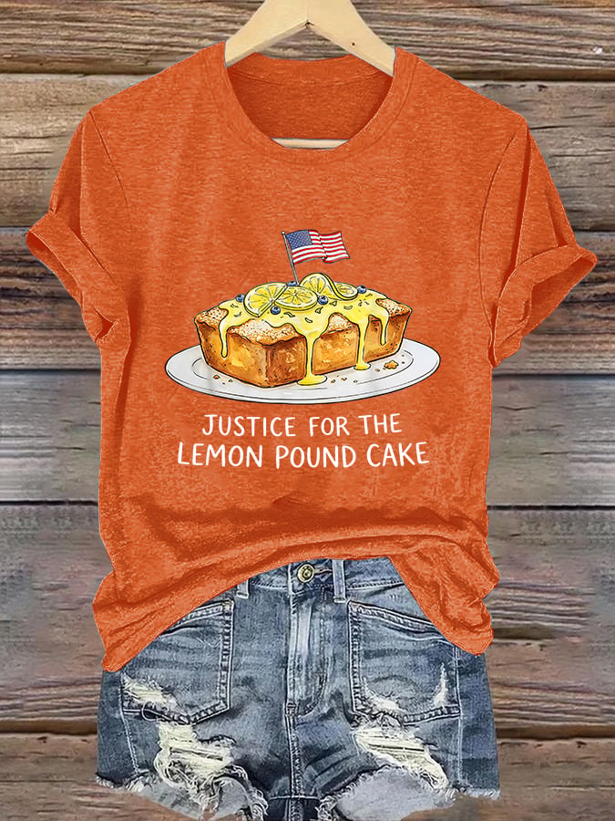 Women's  JUSTICE FOR THE LEMON POUND CAKE Print T-Shirt