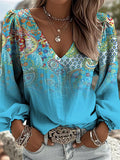 Women's Floral Paisley Pattern Fashion Casual Blouse