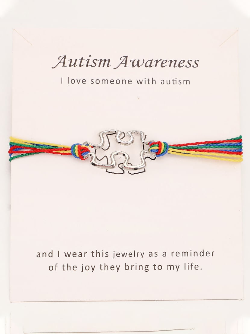 Autism Awareness Colorful Puzzle Bracelet