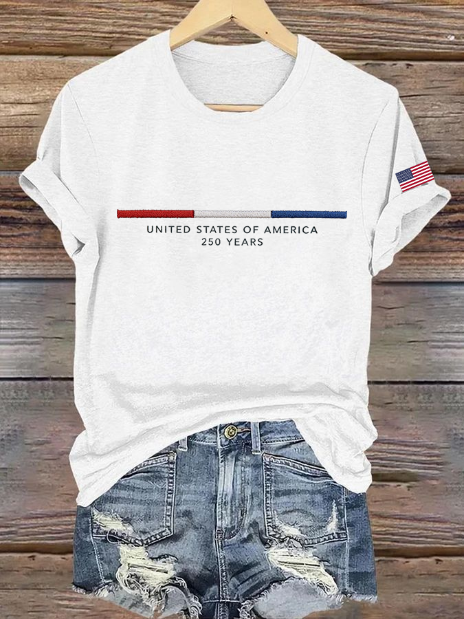 Women'S USA Printed T-Shirt