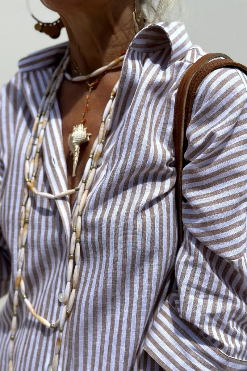 Keira Striped Cotton Shirt Dress