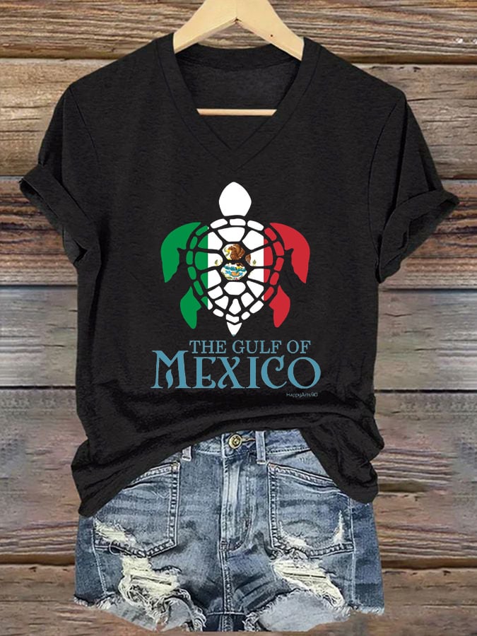 Women's Gulf of Mexico Print V-Neck T-Shirt