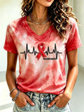 Women's Blood Cancer Awareness Print T-Shirt