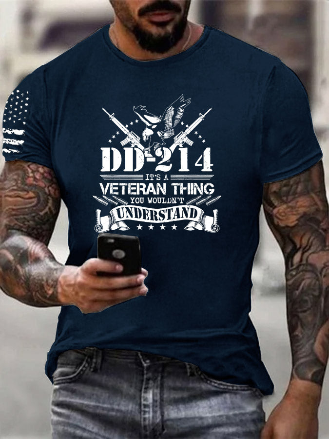 DD-214 A Veteran Thing Pattern 100% Cotton T-Shirt