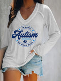 Women's Autism Print Long Sleeve T-Shirt