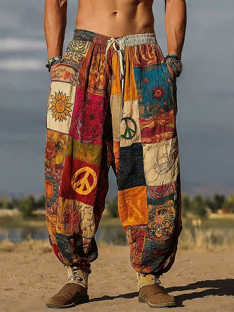 Hippie Bohemian Style Retro Style Men's Casual Long Pants