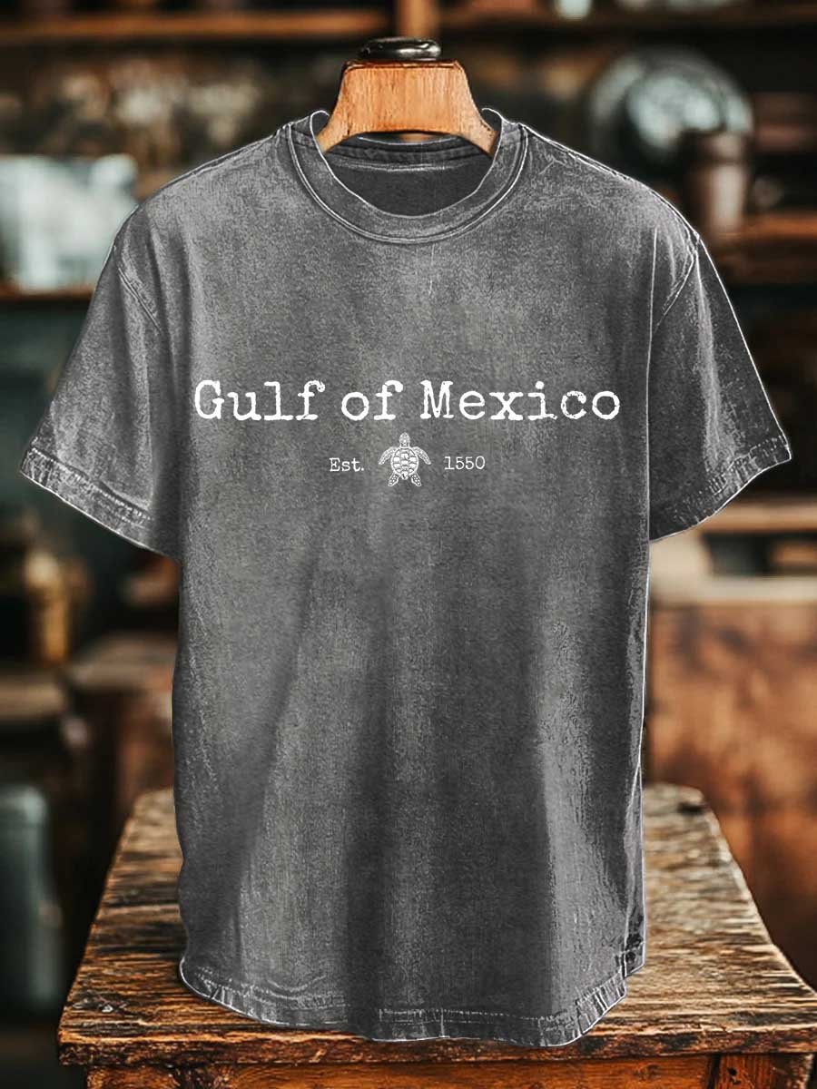 Men's Gulf Of Mexico Printed Round Neck T-Shirt