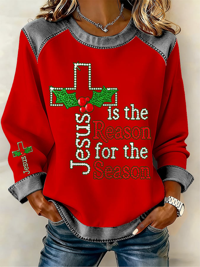 Women's Christmas Casual Patchwork Comfortable Sweatshirt