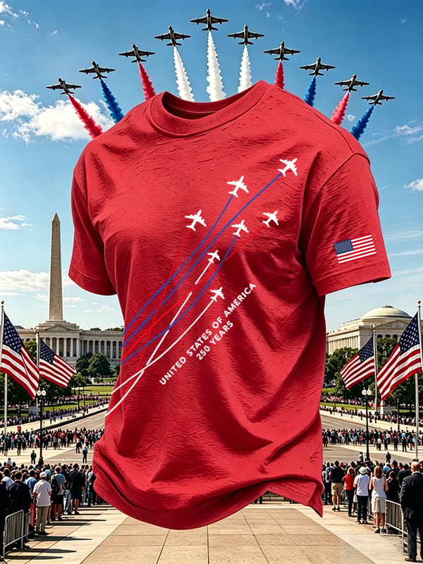 United States Of America 250 Years Pattern 100% Cotton T-Shirt