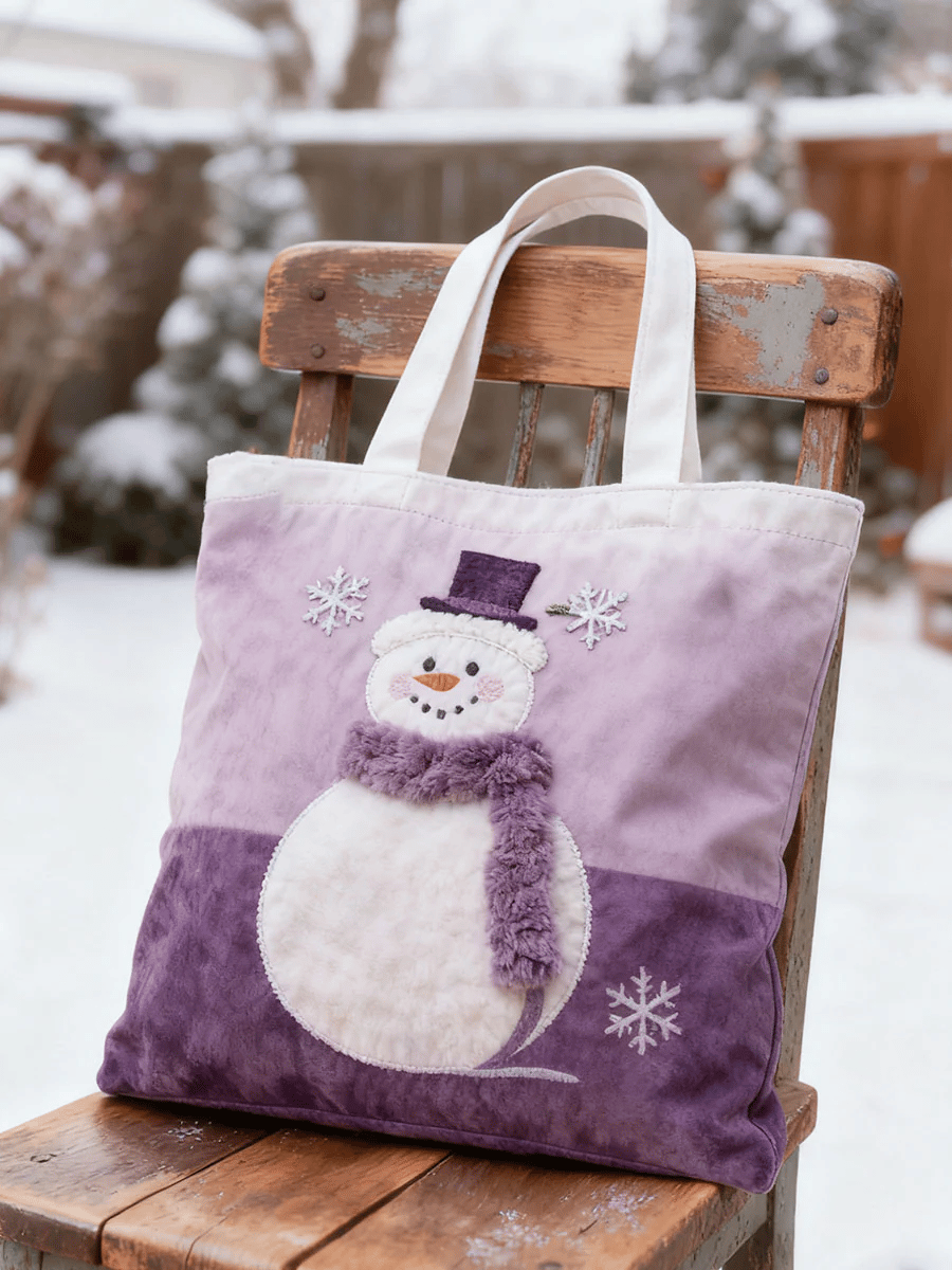 Purple Art Christmas Alzheimer's Awareness Printed Handbag