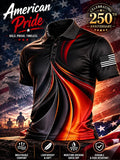 Men's Retro Patriotic Color-Block Short-Sleeve Polo Shirt