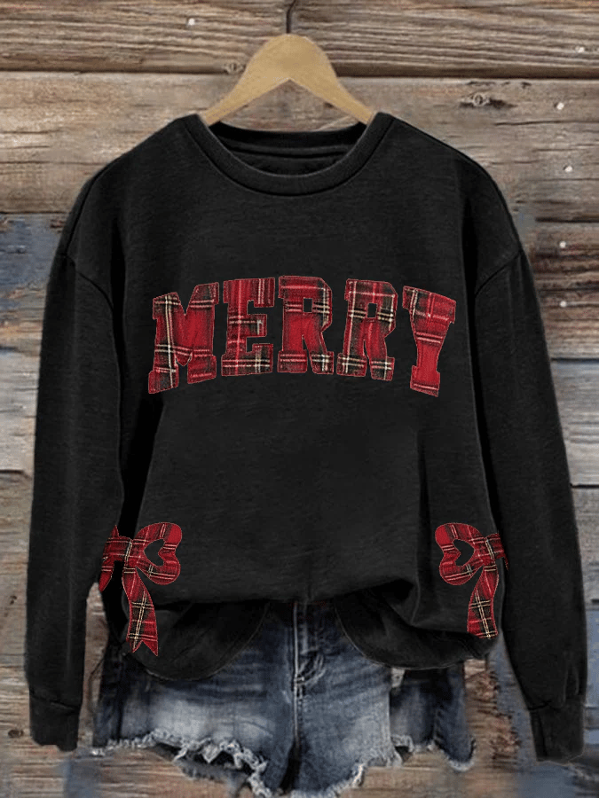 Women's Merry Christmas Printed Sweatshirt